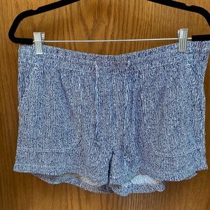 Blue and White Patterned Banana Republic Stretch Shorts